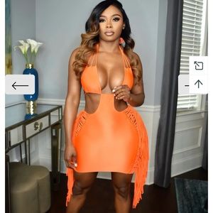Sexy Orange Shingle Dress